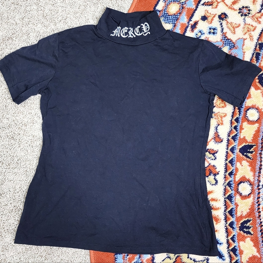 Widow Lord Have Mercy Black Mock Neck Top - Picture 3 of 7